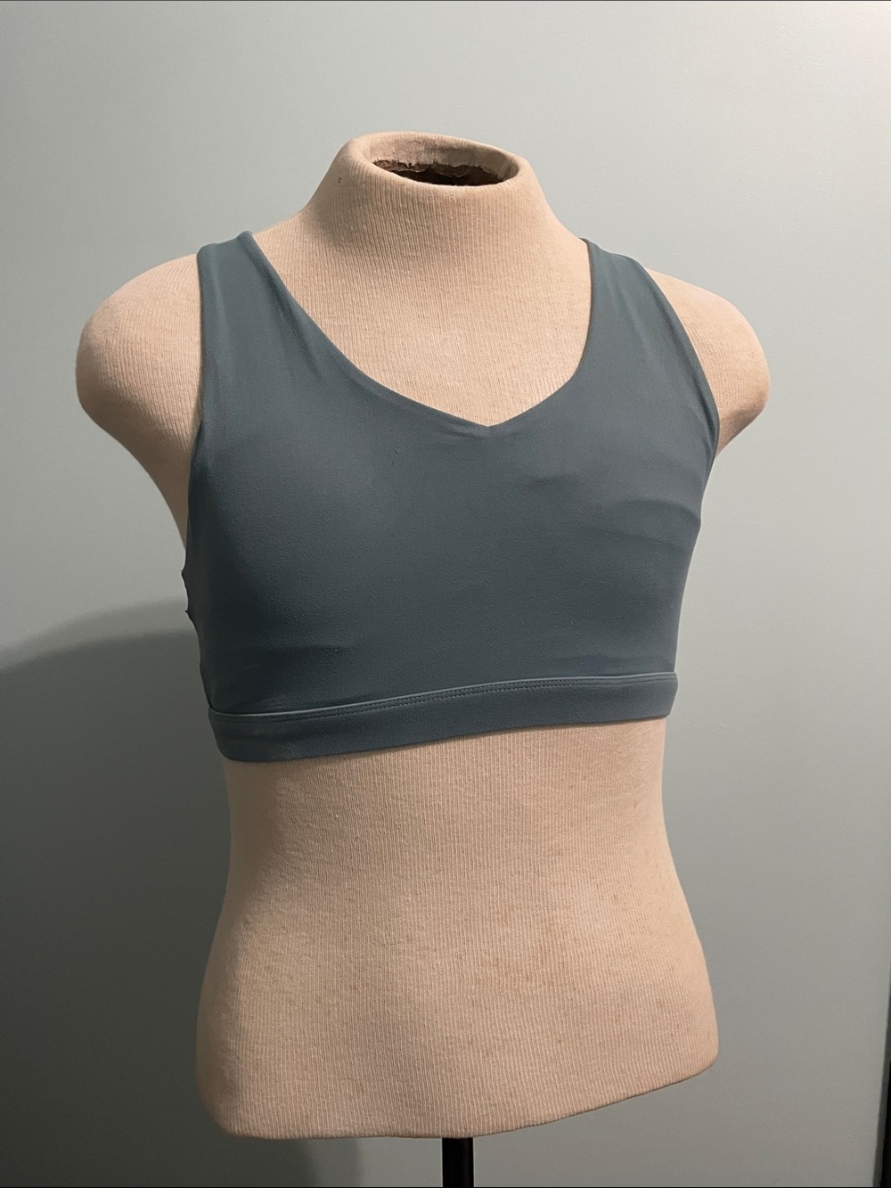 Running Girl Large Sage Green Sports Bra Cross Back